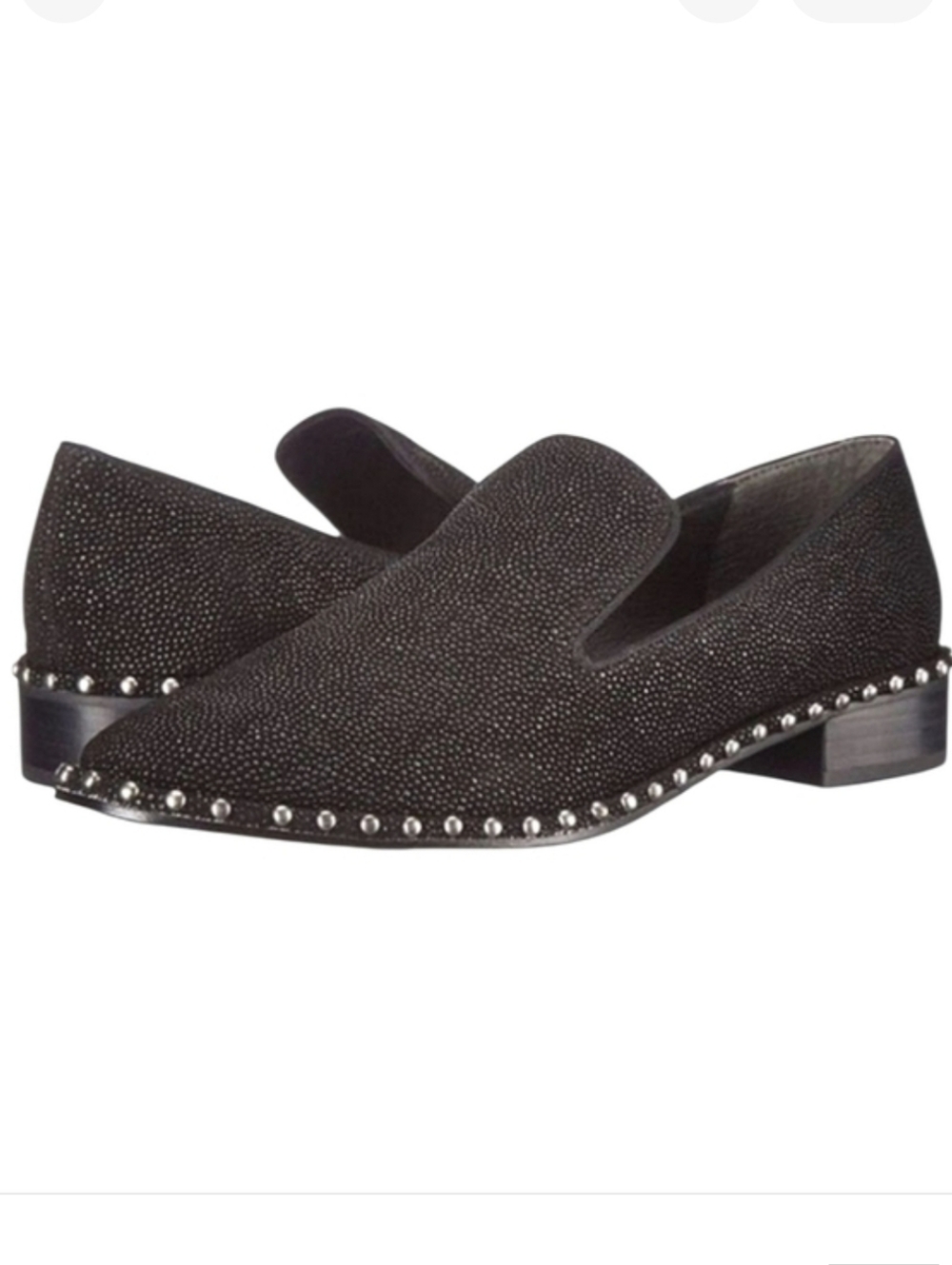 NWT Adrianna Papell Leather Prince Studded Slip On Low Heel Textured Loafers 6